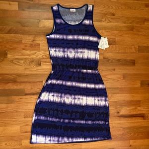 LuLaRoe Large Blue Tie-Dye Summer Dress